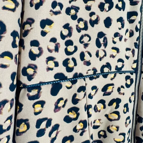 Donna Karan Womens Brown Tan Leopard Print Crew Neck Long Sleeve Zip Dress 12 - Picture 11 of 13